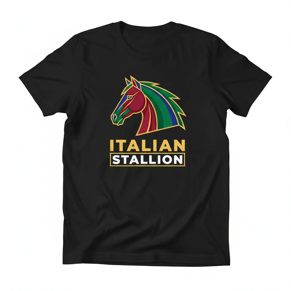 Italian Stallion Horse Logo T-Shirt | Lasting Comfort & Fade-Resistant Print