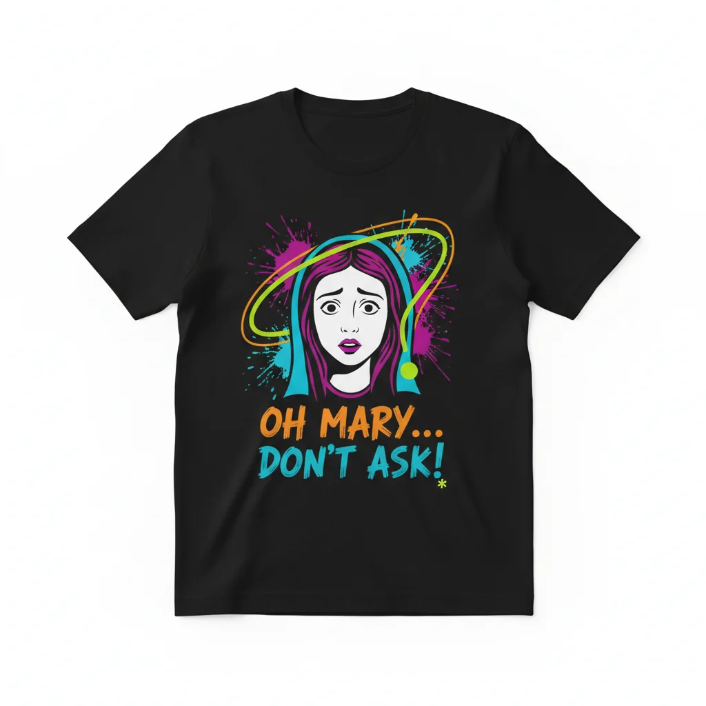 T-Shirt Essencial "Oh Mary...don't ask!" – Conforto Duradouro, Estilo Inabalável