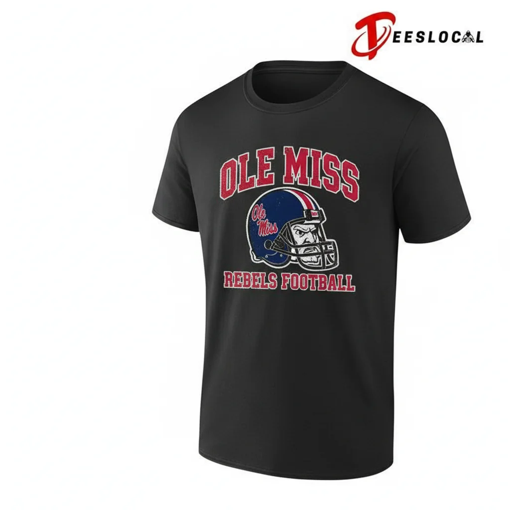 Ole Miss Rebels Football Helmet Mascot T-Shirt - NCAA Fan Apparel
