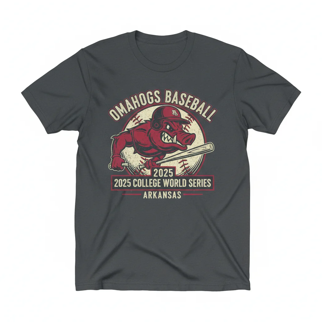 Arkansas Baseball 'Omahogs 2025' Artist Tee | College World Series Edition