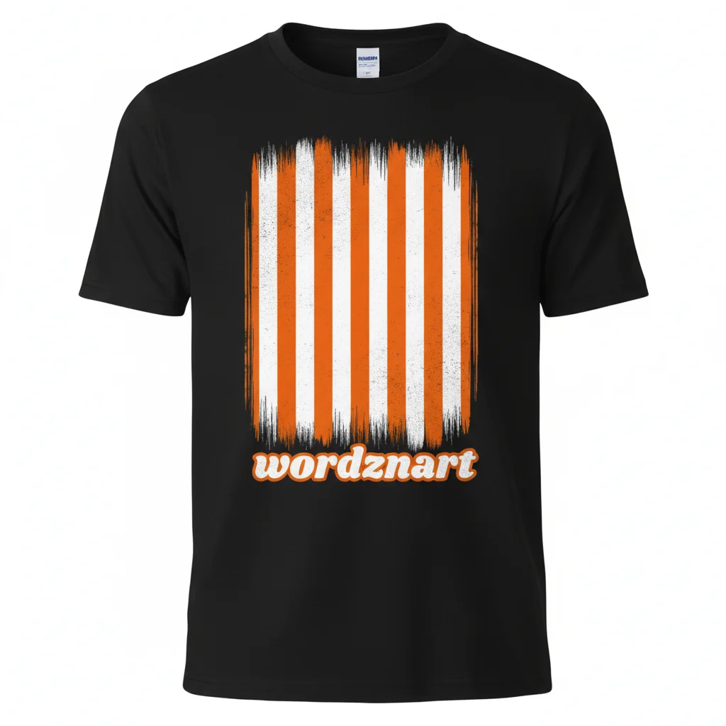 Durable Orange & White Vertical Stripes Essential T-Shirt - Fade-Resistant & Perfect Fit