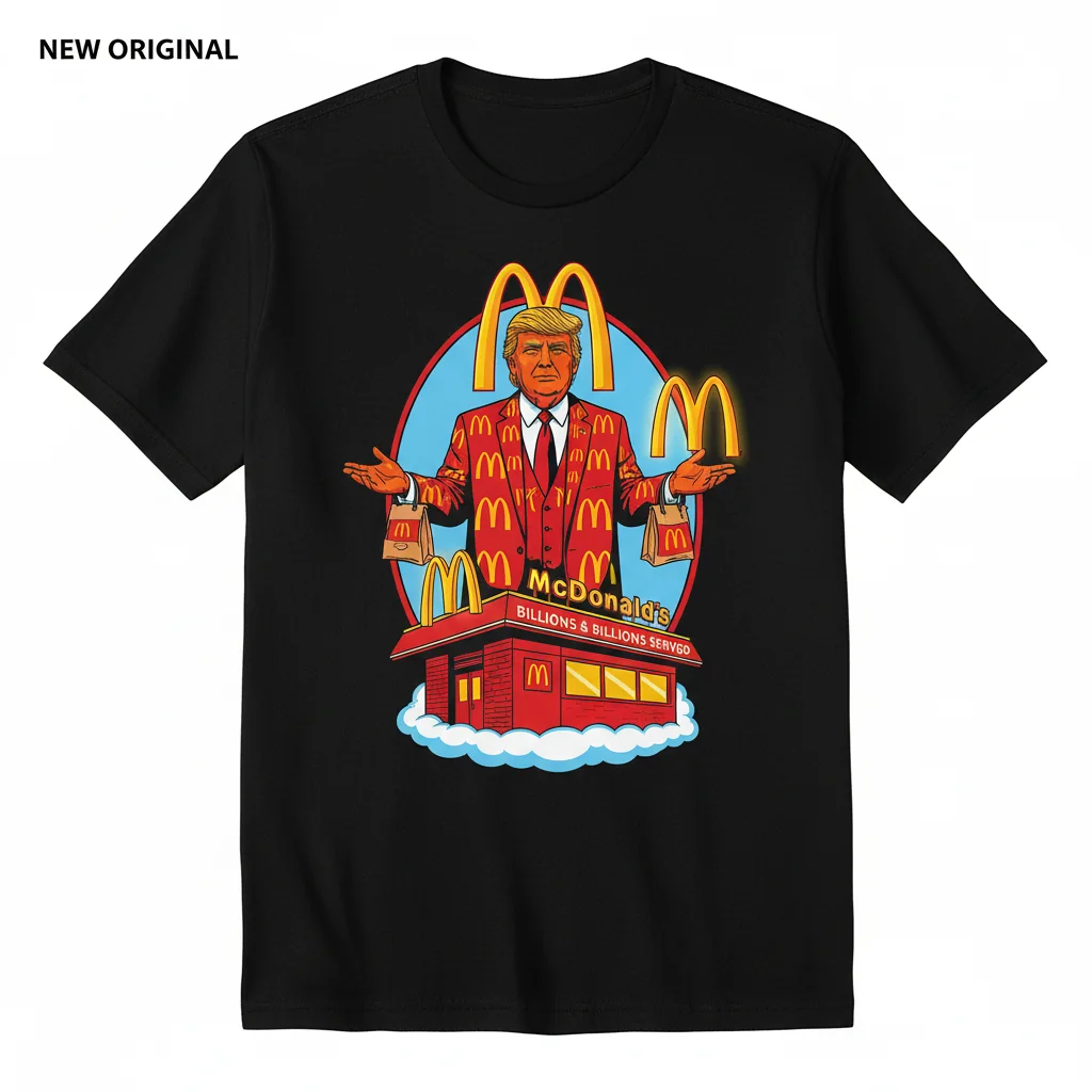 Premium Orange Jesus Donald Trump McDonald's Fan Tee - Ultra Durable & Vibrant