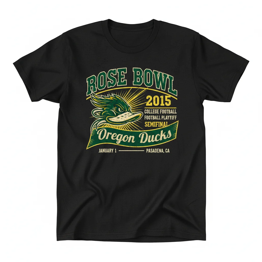Vintage Oregon Ducks 2015 Rose Bowl Playoff Semifinal T-Shirt