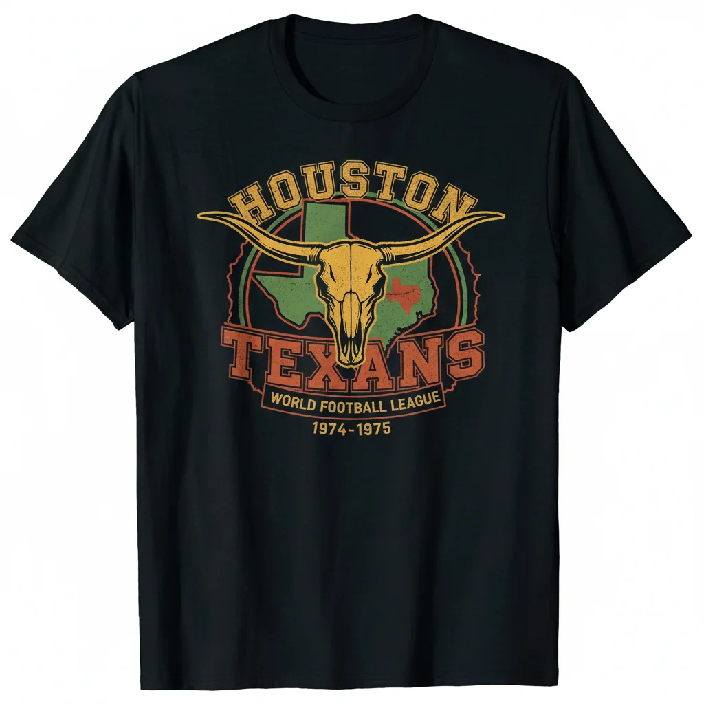 Vintage WFL Houston Texans Logo Essential T-Shirt - Original World Football League Apparel