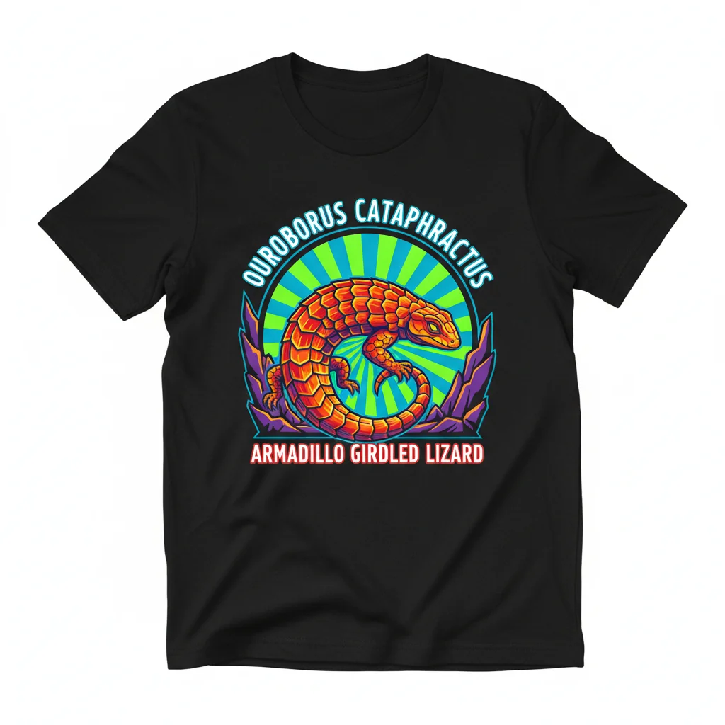Camiseta Essencial Lagarto-Tatu Blindado – Ouroborus Cataphractus: Estilo Duradouro e Conforto Superior