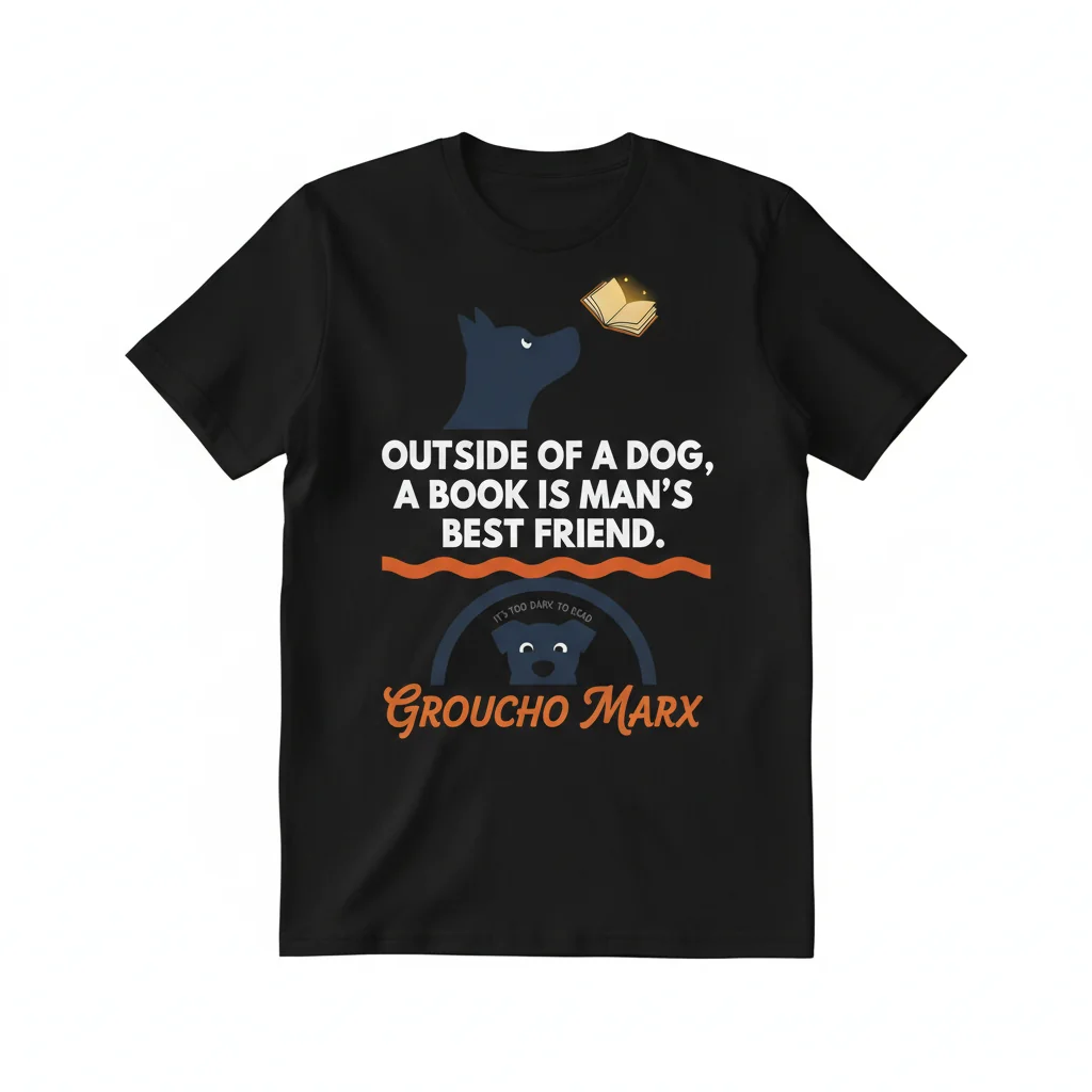 Home 8 Groucho Marx "Dark to Read" Essential Tee