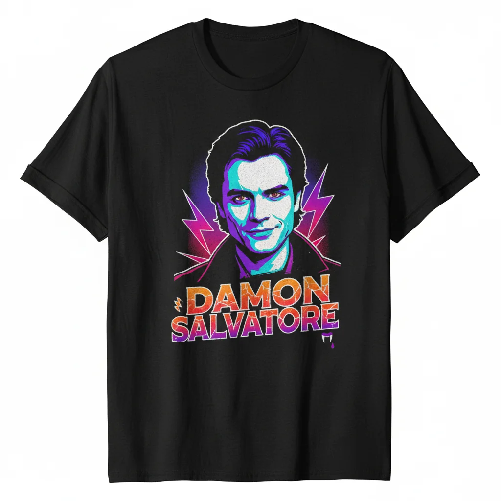 Damon Salvatore 'Eternal Charmer' Vintage Wash Oversize Tee