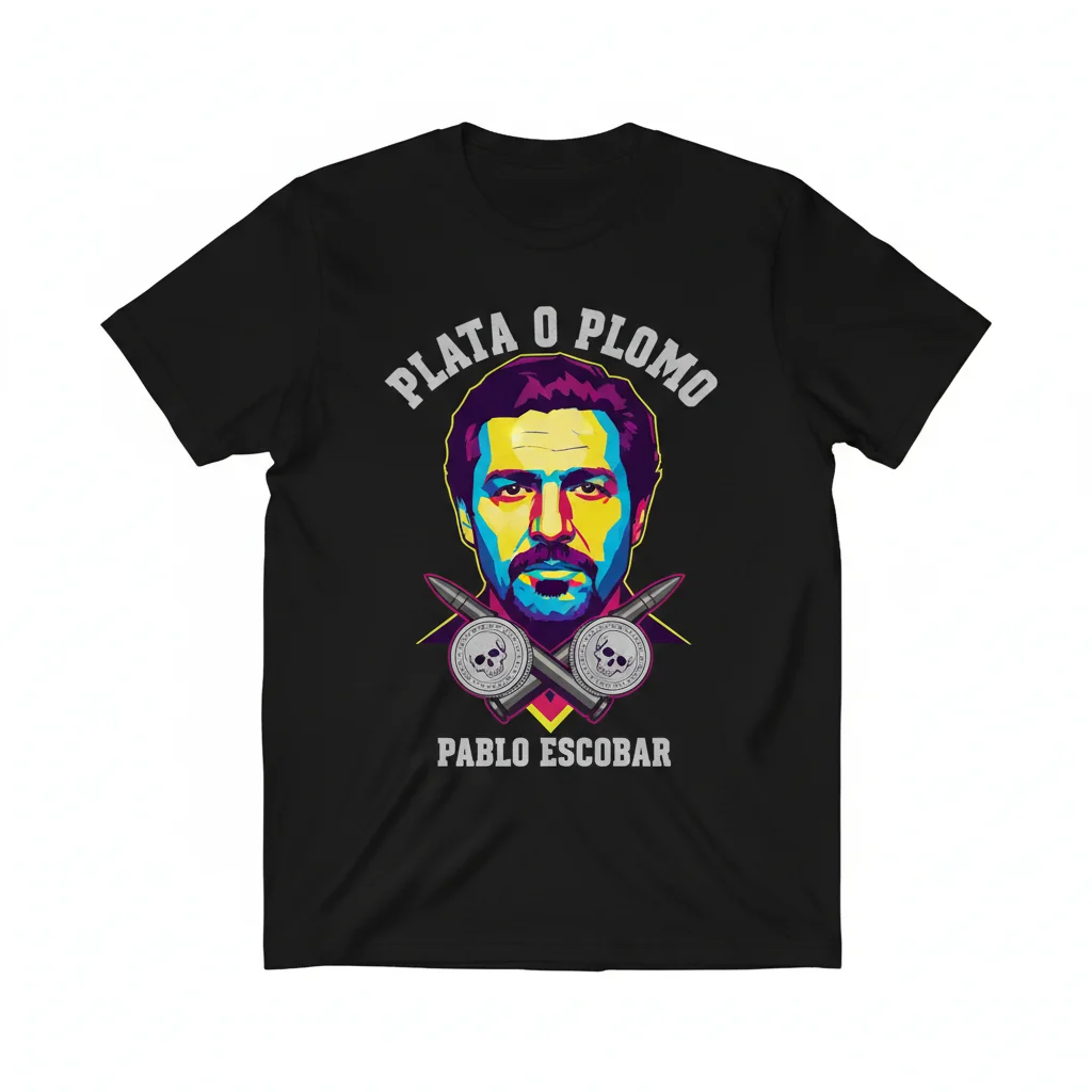 Pablo Escobar 'Plato o Plomo' T-Shirt | Silver or Lead Graphic Tee