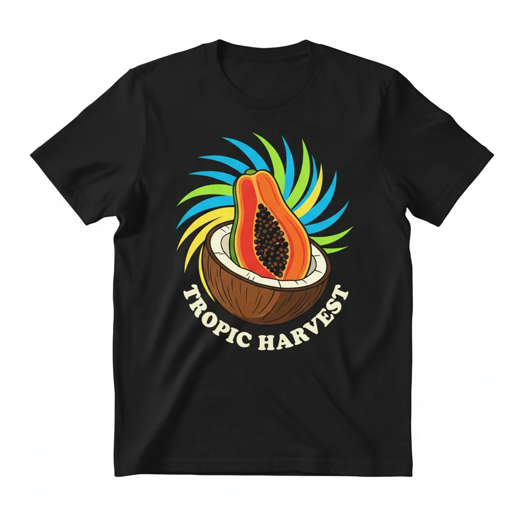 Papaya Coconut Tropical Island Vibe Unisex T-Shirt