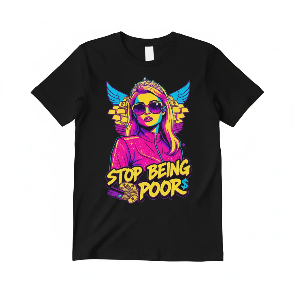 Paris Hilton 'Stop Being Poor' Essential T-Shirt – Premium Cotton Tee