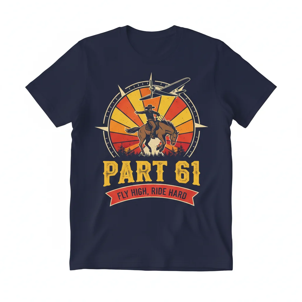 Part 61 Cowboy Shirt | Unisex Essential Graphic Tee | 100% Ring-Spun Cotton