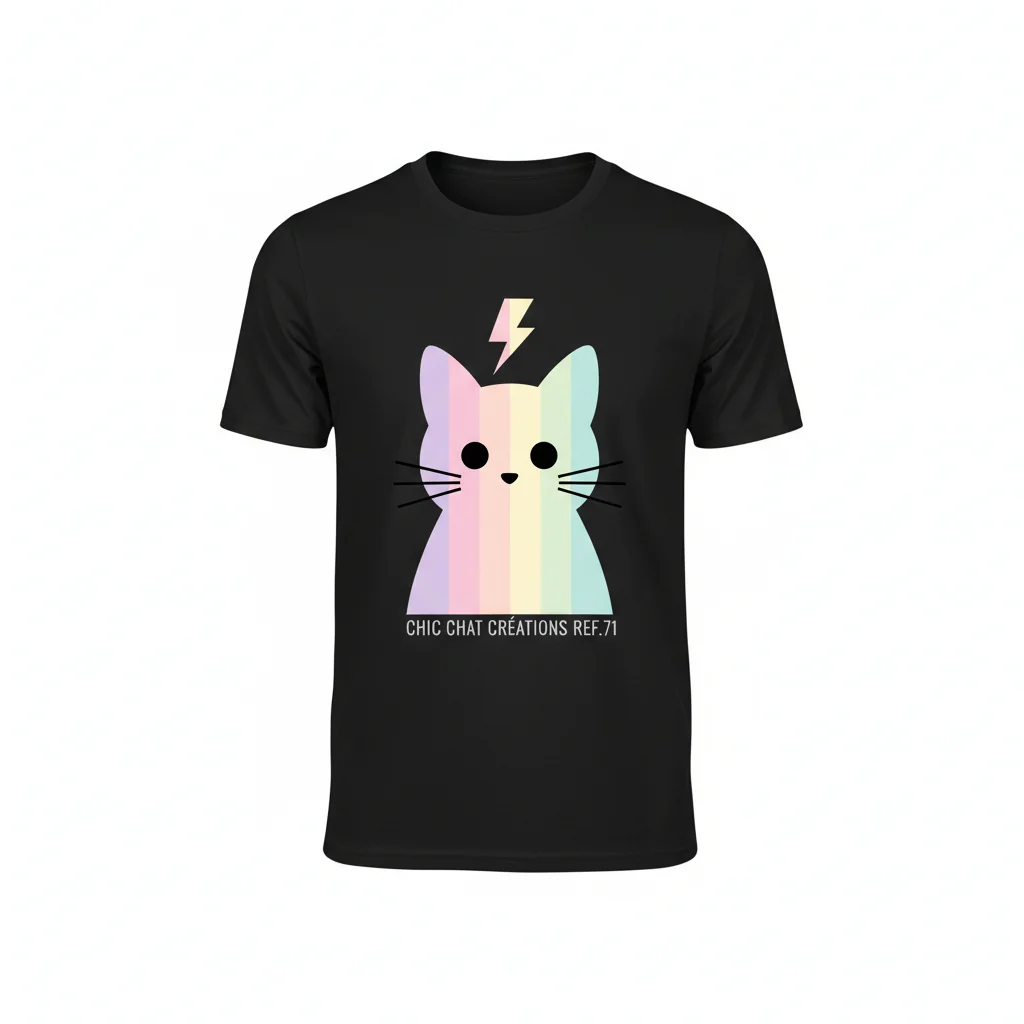 Pastel Rainbow Kitten T-Shirt: Unmatched Durability & Perfect Fit