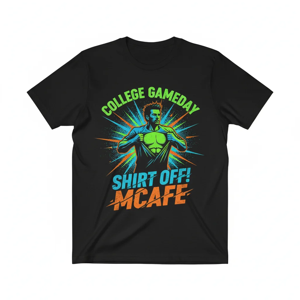 Pat McAfee Rips Shirt Off College GameDay T-Shirt – Iconic Moment Apparel