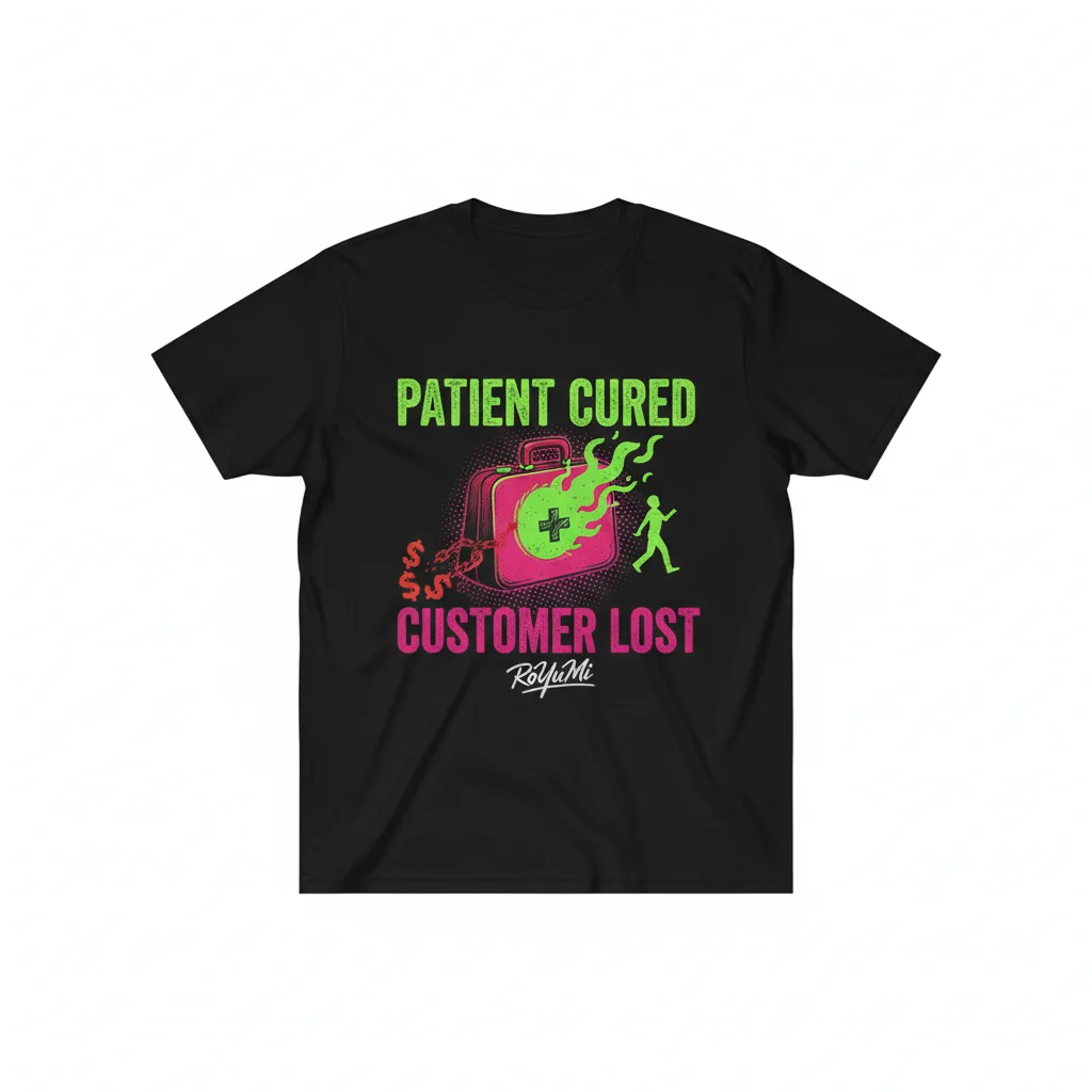 Patient Cured, Customer Lost: RoYuMi's Thought-Provoking Essential T-Shirt