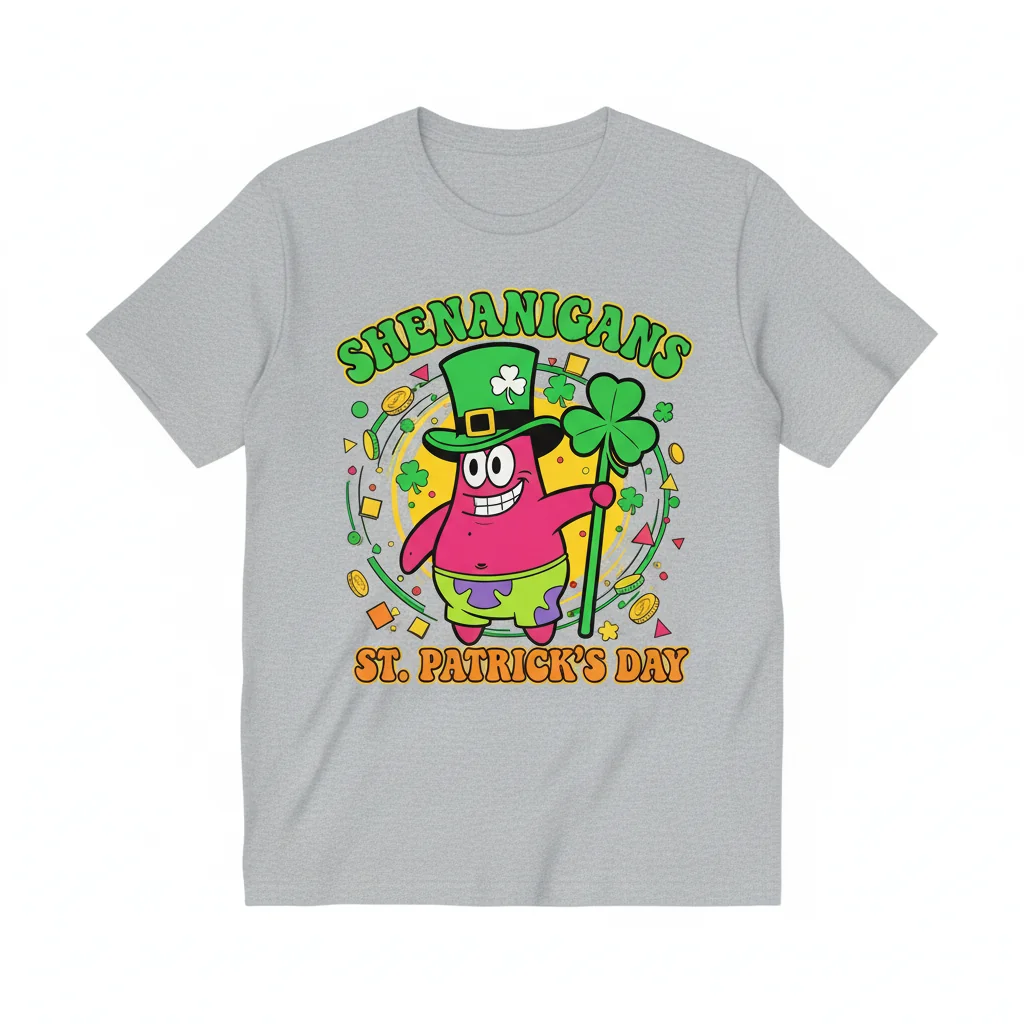 Patrick Star St. Patrick's Day Tee - Durable & Eco-Friendly Comfort