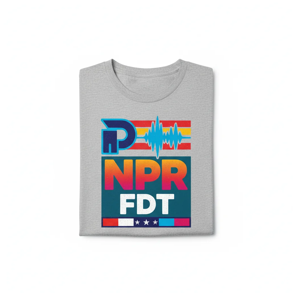 Camiseta con logo PBS NPR FDT – Algodón Peinado Anillado, Ajuste Minorista
