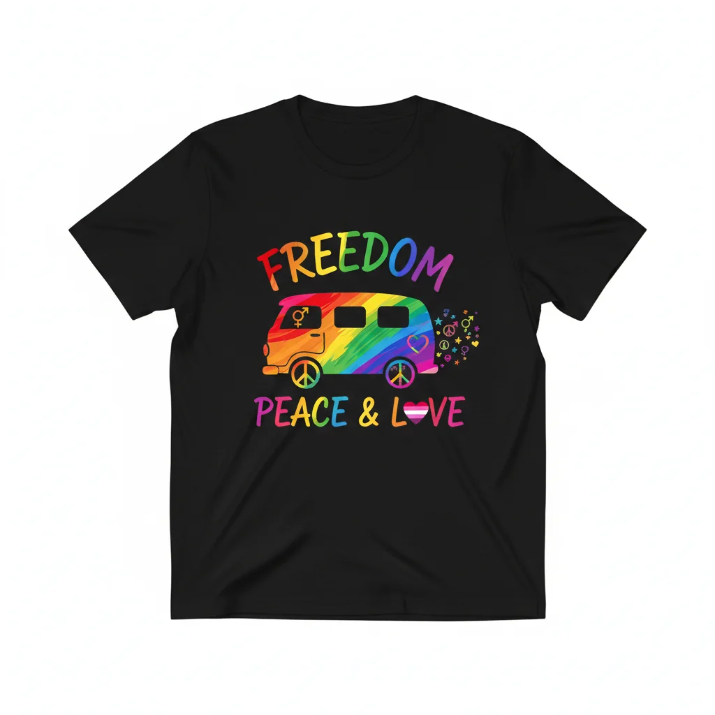 Vibrant Peace Love Pride Essential T-Shirt – Durable, Fade-Resistant & Perfect Fit
