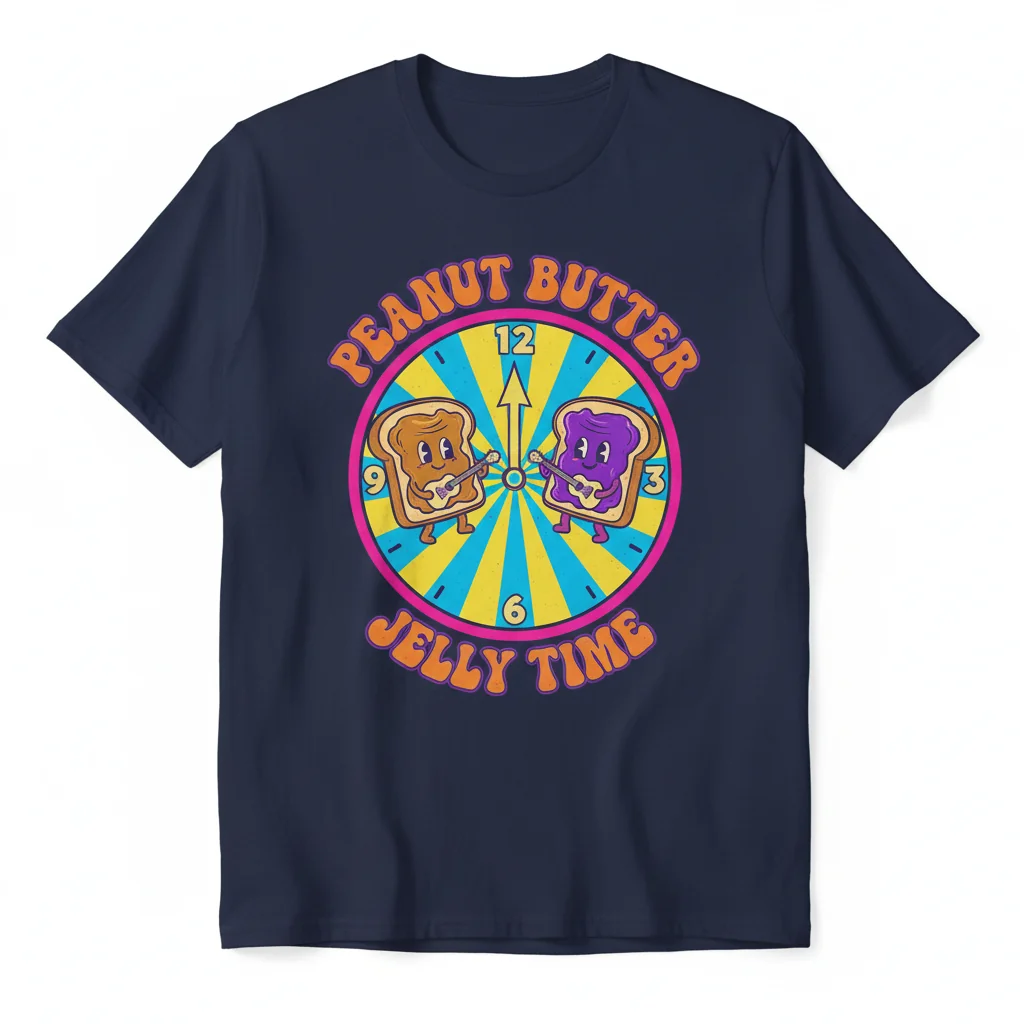 Peanut Butter & Jelly Time Circle Graphic T-Shirt | Softstyle Unisex Tee