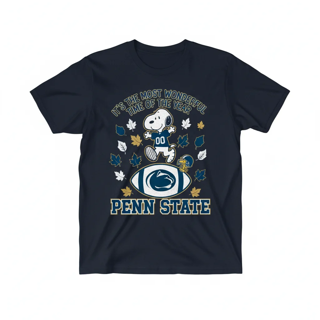 Peanuts Snoopy x Penn State Christmas Shirt - "It's the Most Wonderful Time of the Year" Tee