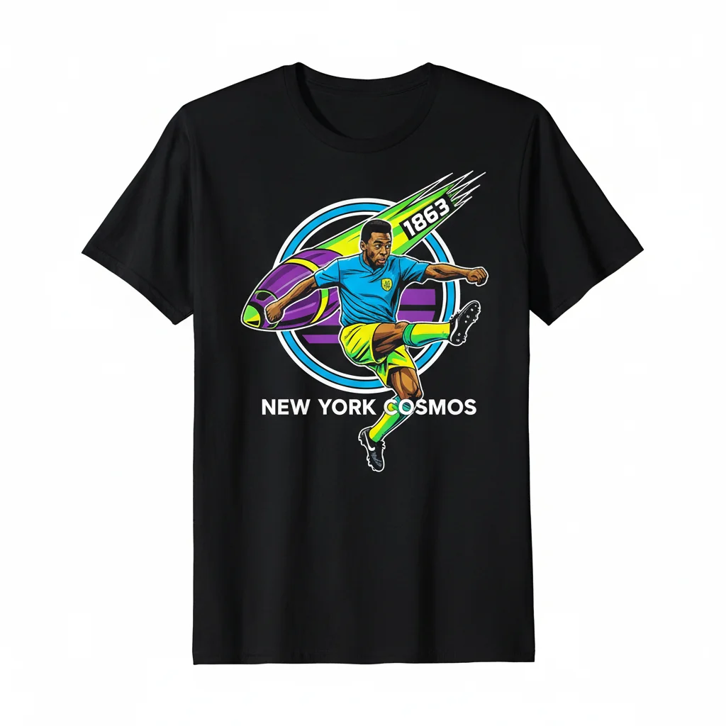 Pele 1863 New York Cosmos Football Legend T-Shirt - Vintage Soccer Fan Apparel
