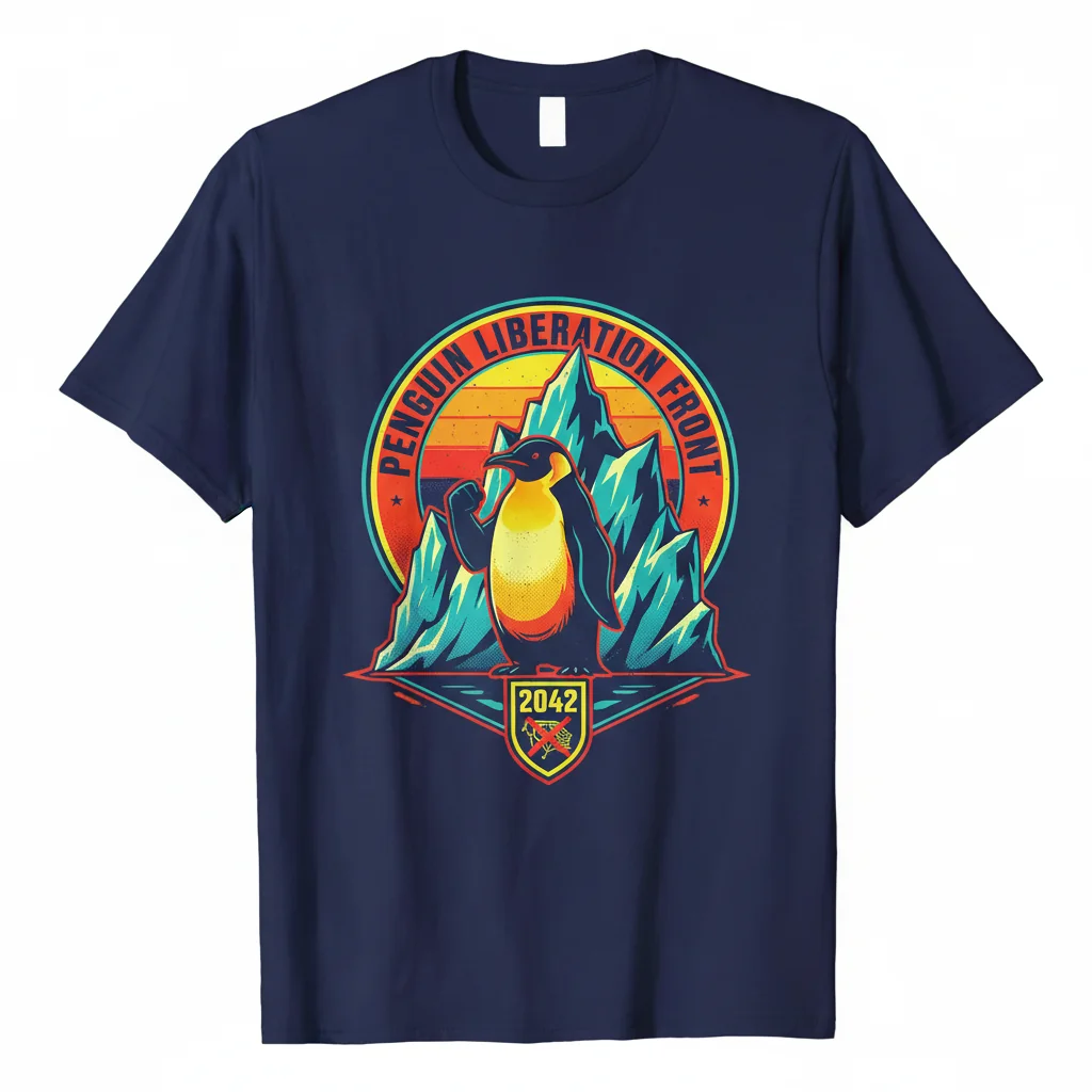 Camiseta Esencial 'Penguin Resistance' | Divertido Diseño Gráfico de Pingüinos