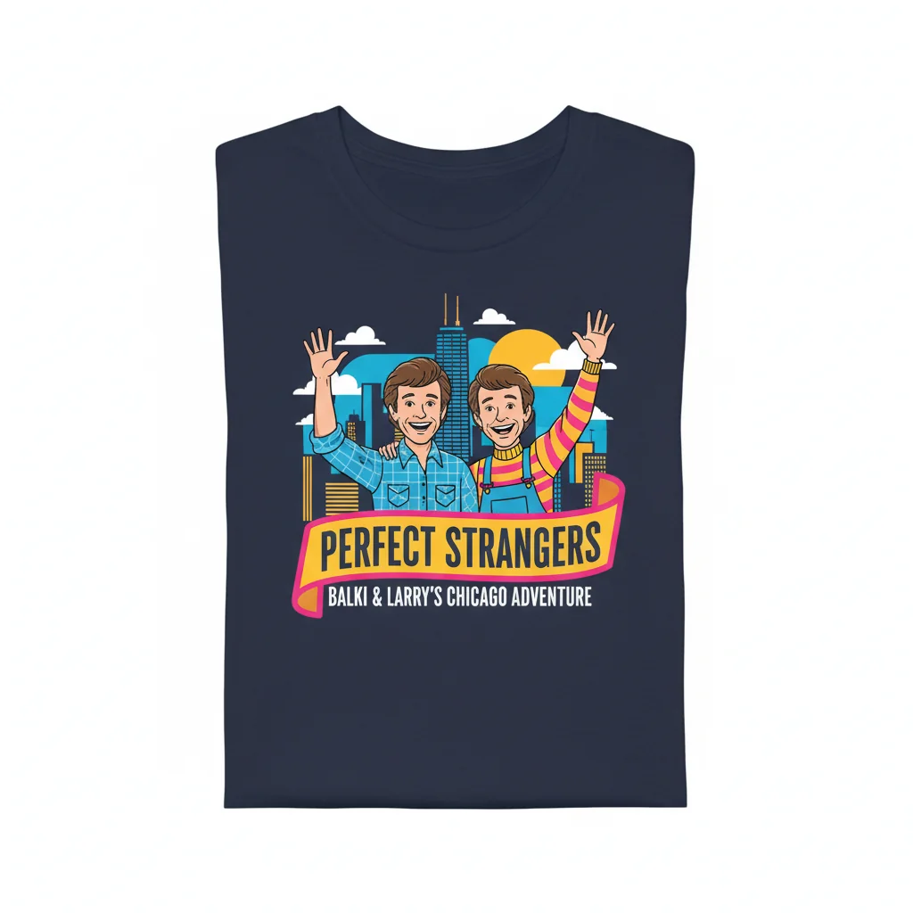 Perfect Strangers Larry & Balki Chicago Skyline Tribute Essential T-Shirt - Ultimate Retro Comfort