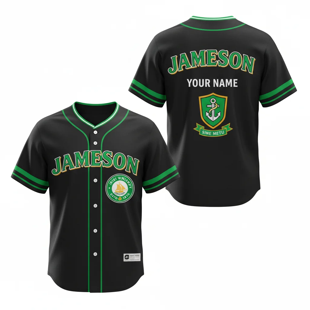 Personalized Jameson Black Baseball Jersey – Custom & Durable