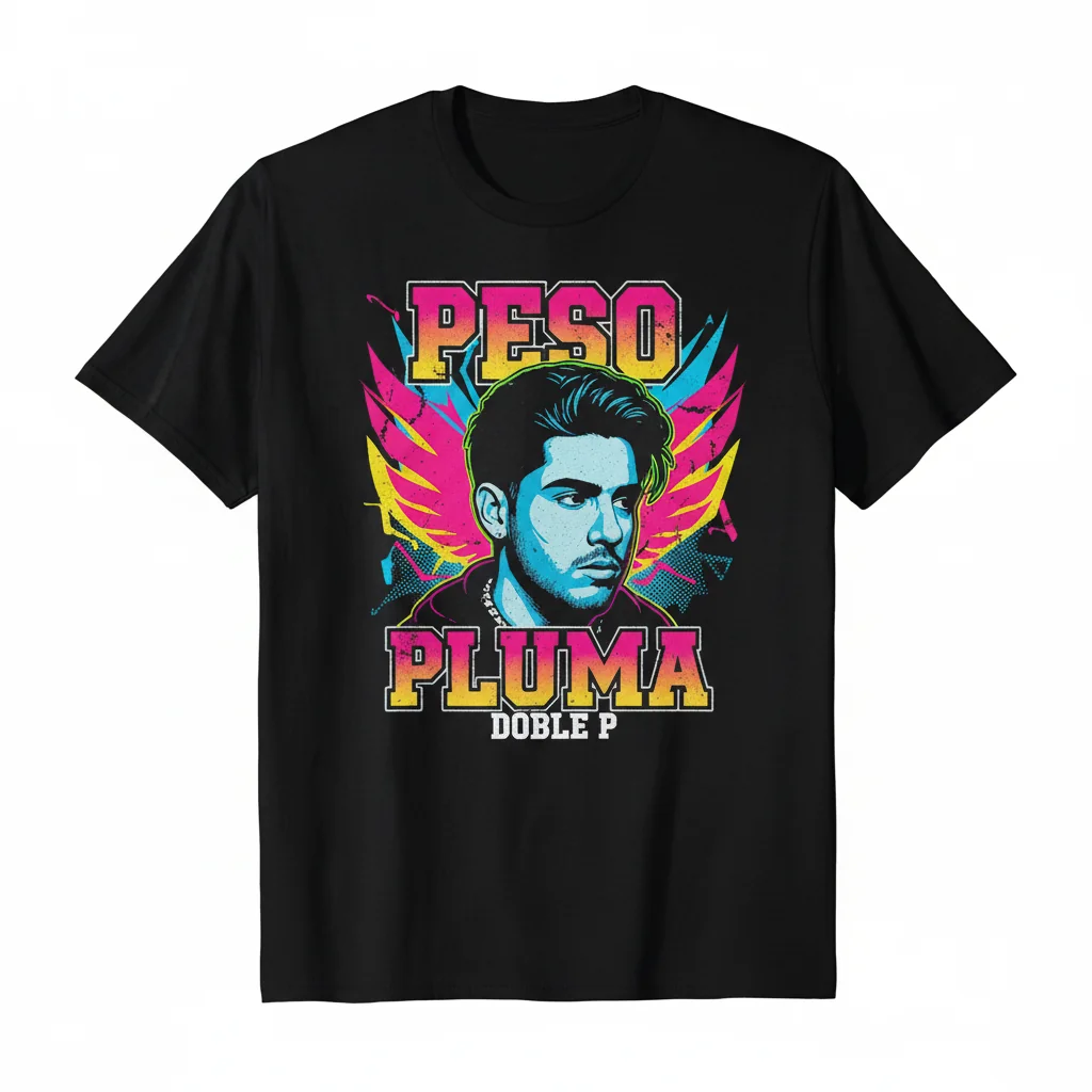 Camiseta Peso Pluma Música para Hombre, Playera Peso Pluma Merch Gruesa