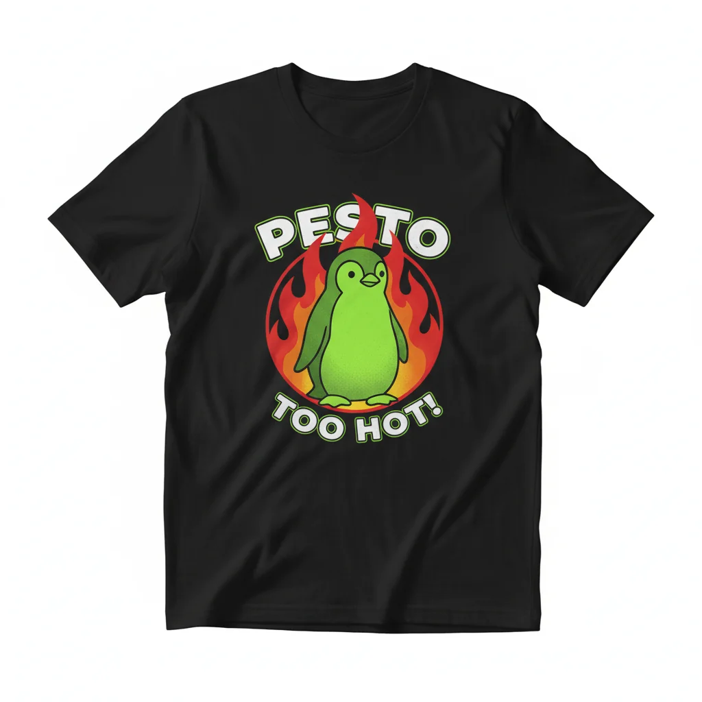 Pesto Hot Penguin Viral Meme T-Shirt - Funny Internet Culture Tee
