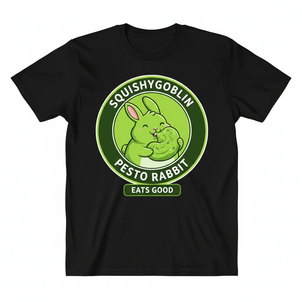 Pesto Rabbit Eating Green Pesto – Durable & Vibrant Essential T-Shirt