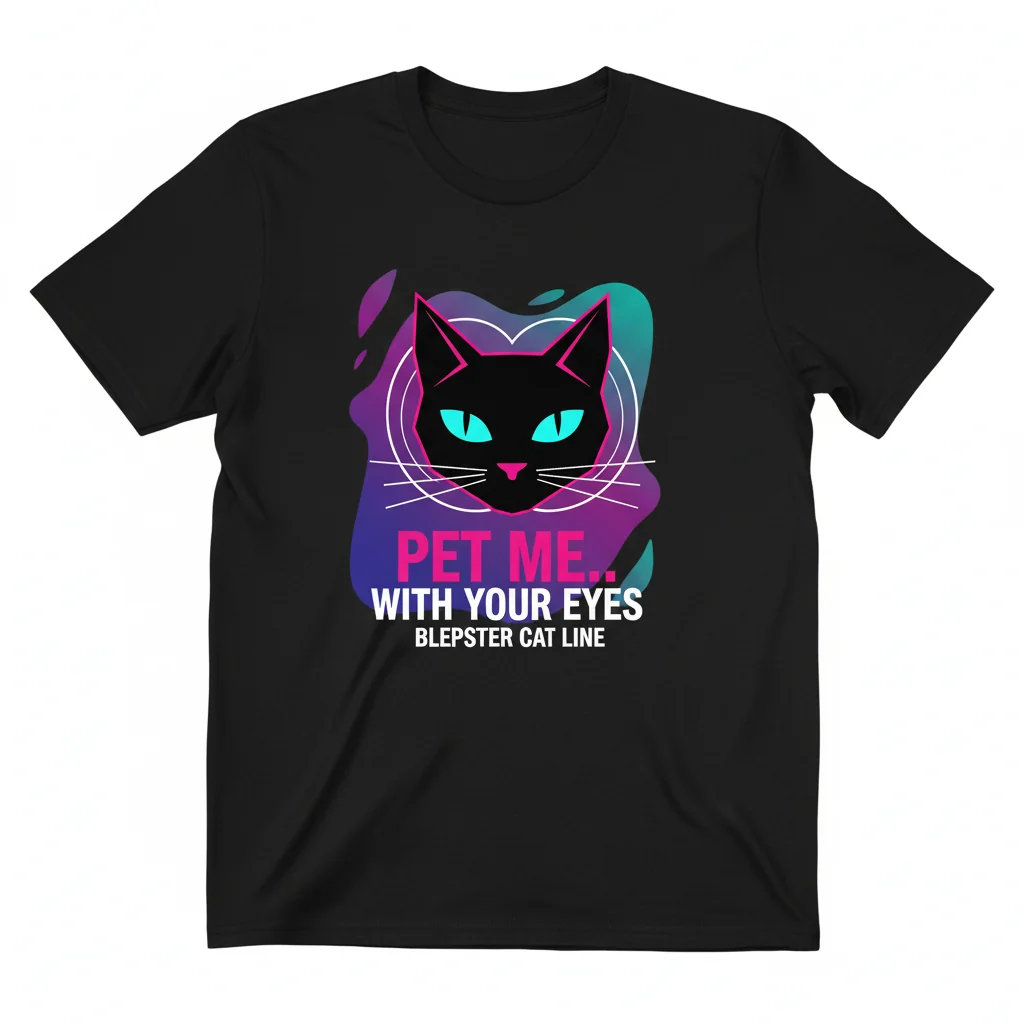 Pet Me With Your Eyes Cat Line Essential T-Shirt | Premium 100% Cotton Tee