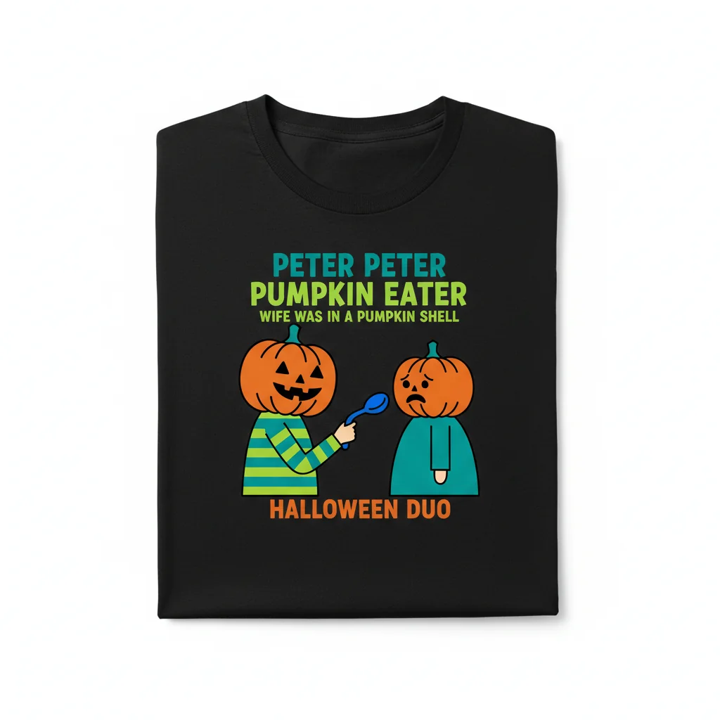 Peter Peter Pumpkin Eater Couple Halloween Matching T-Shirt