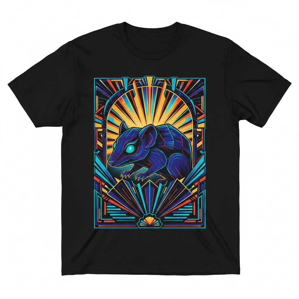 Phantom Shrew Art Deco T-Shirt | Unique Graphic Tee for Art Lovers 1 Phantom Shrew Art Deco T-Shirt | Unique Graphic Tee for Art Lovers