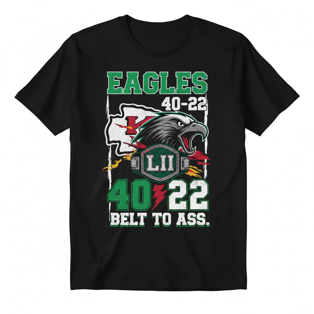 Camiseta Premium Eagles vs Chiefs "Belt To Ass 40-22" – Edición de Colección