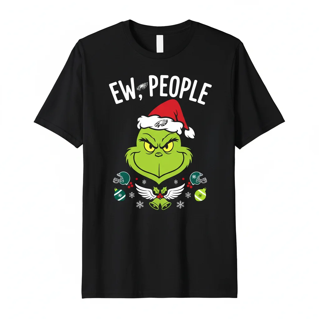 Philadelphia Eagles Ew People Grinch Inside Out Christmas NFL T-Shirt