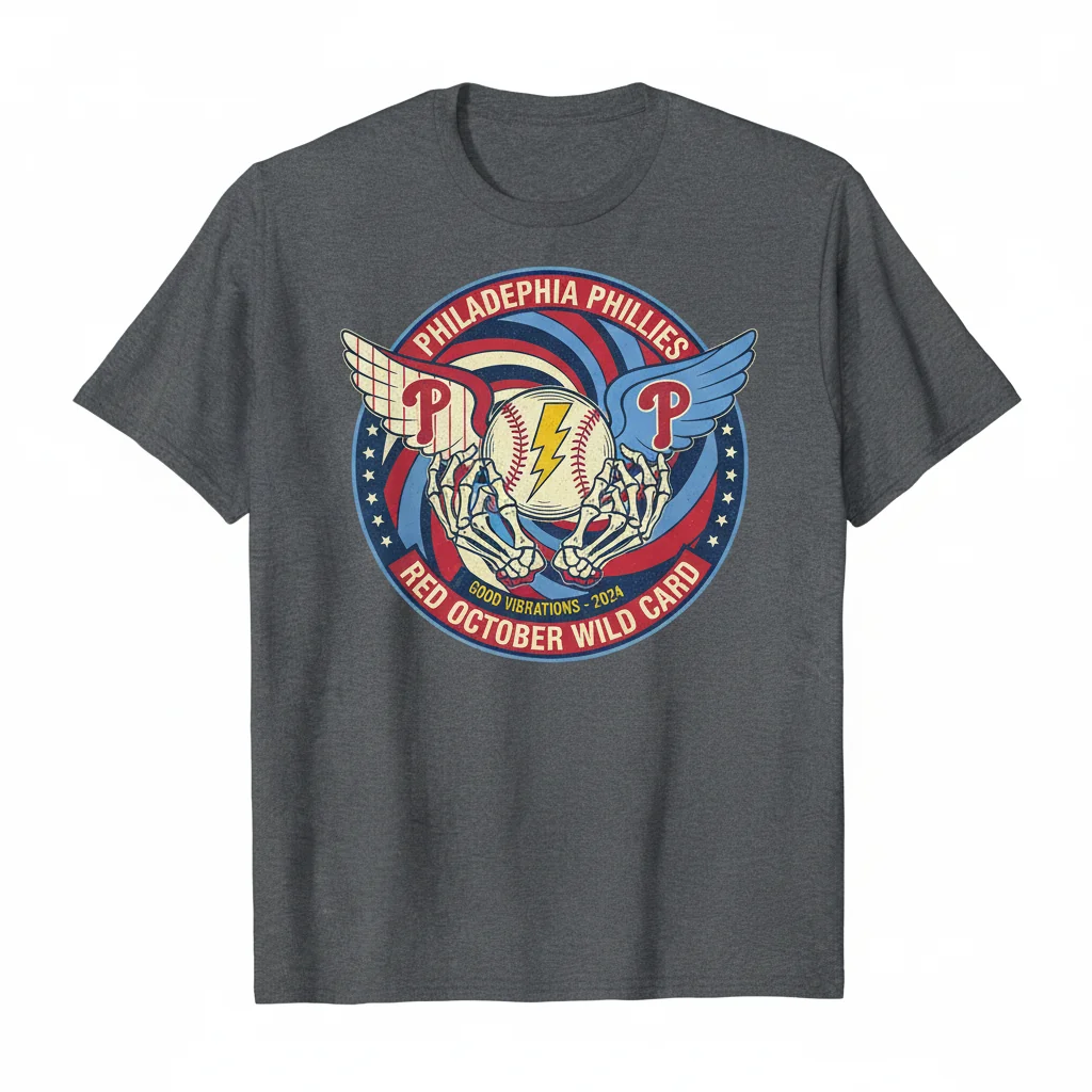 Philadelphia Phillies Grateful Dead Red October MLB Wild Card Shirt