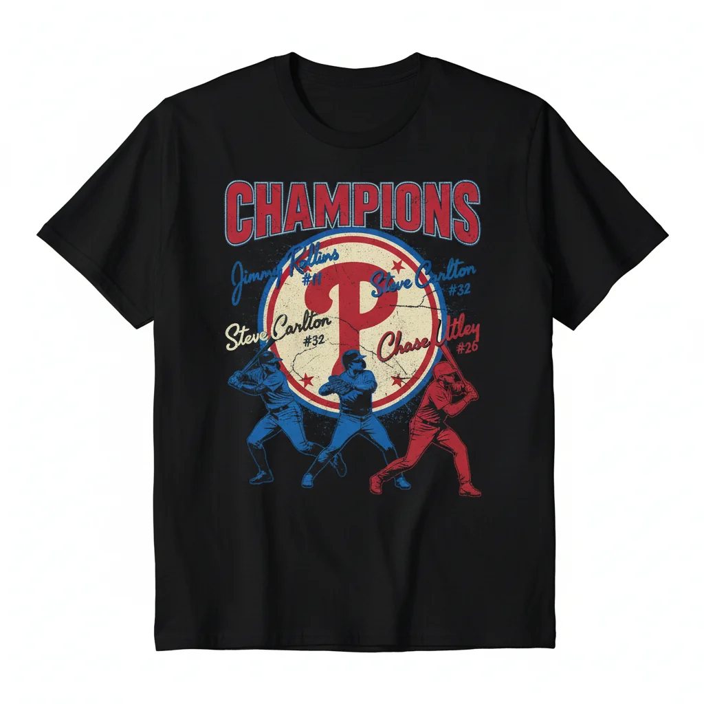 Phillies Legends: Rollins, Carlton, Utley – Champions Signature Tee