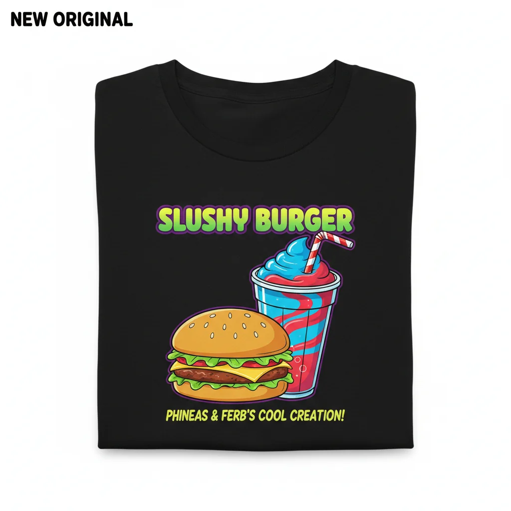 Phineas & Ferb Slushy Burger Graphic Tee - Essential Cotton T-Shirt for Men & Women