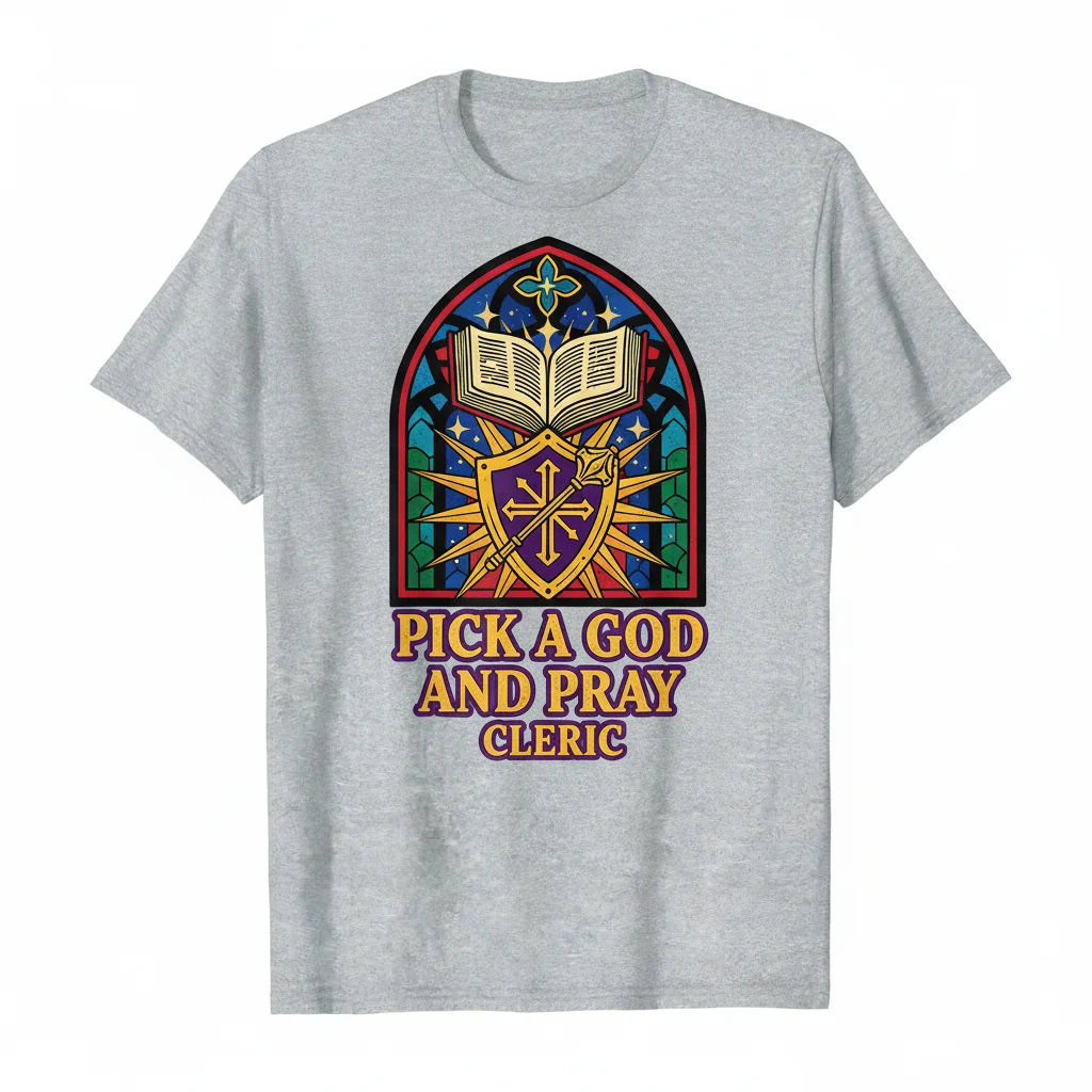 Cleric Class "Pick A God And Pray" Essential T-Shirt - D&D RPG Apparel