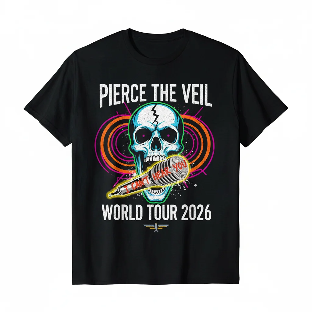 Pierce The Veil I Can't Hear You World Tour 2026 T-Shirt - Official Band Merch
