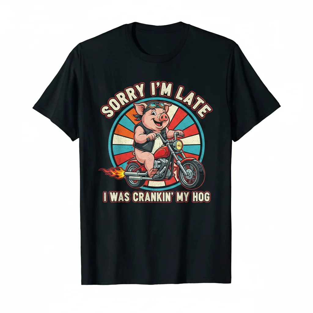 The "Sorry I'm Late" Hog Rider Tee | Premium Graphic Shirt