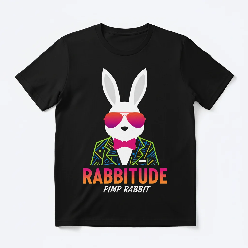 Rabbitude 'Pimp Rabbit' Essential Tee
