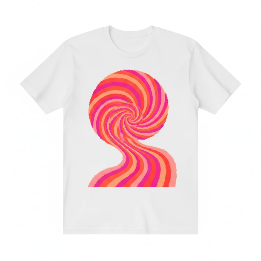 Pink & Orange Fuzzy Stripes Essential T-Shirt - Comfortable & Stylish