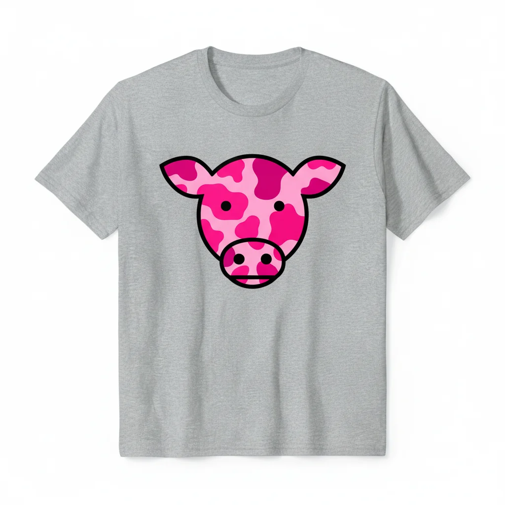 Pink Cow Print Graphic Tee - Ultra Soft & Stylish Unisex T-Shirt