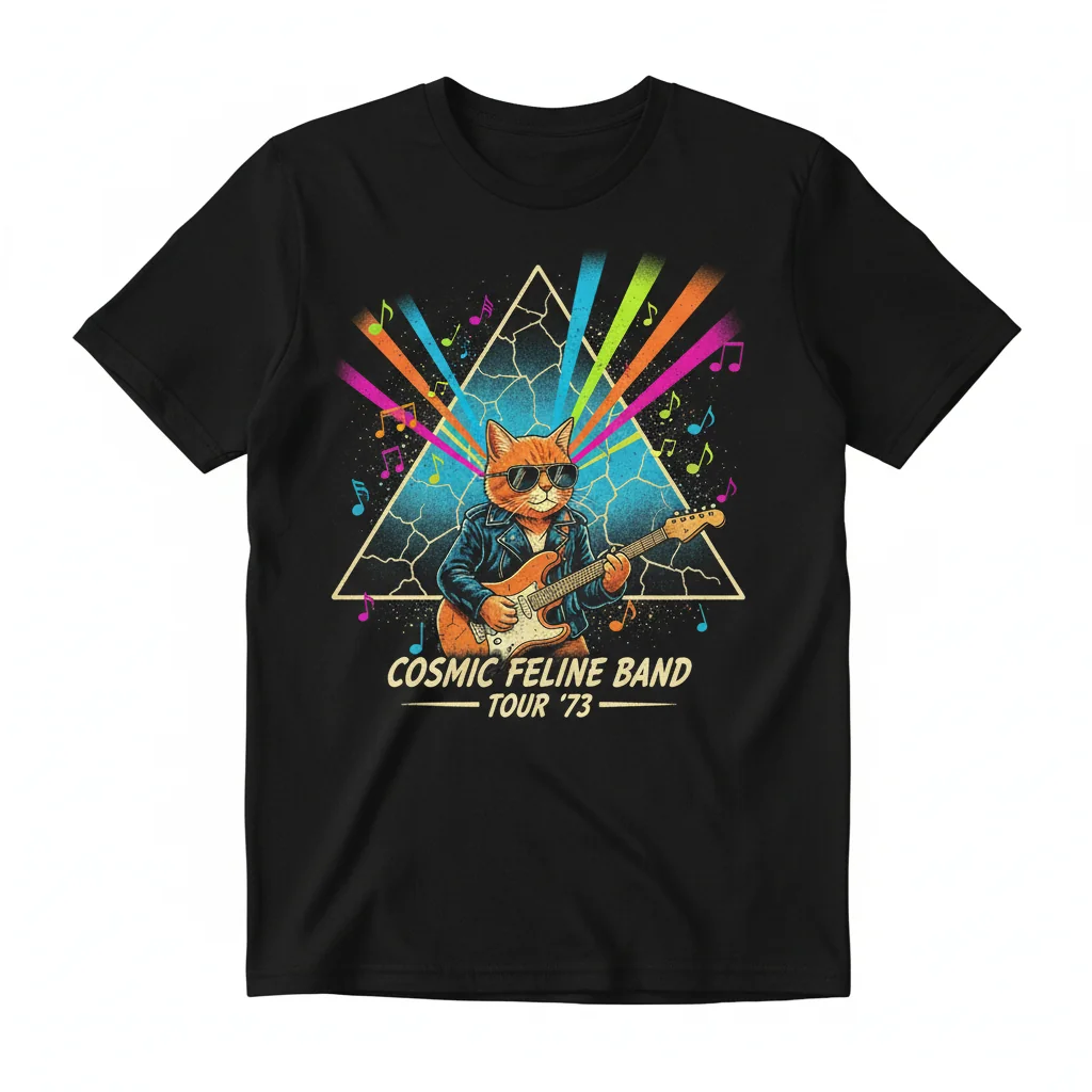 Pink Floyd Cat Rock Tee – Iconic Feline Jams