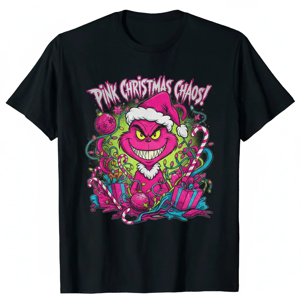 Home 9 Grinch Pink Christmas Essential Tee