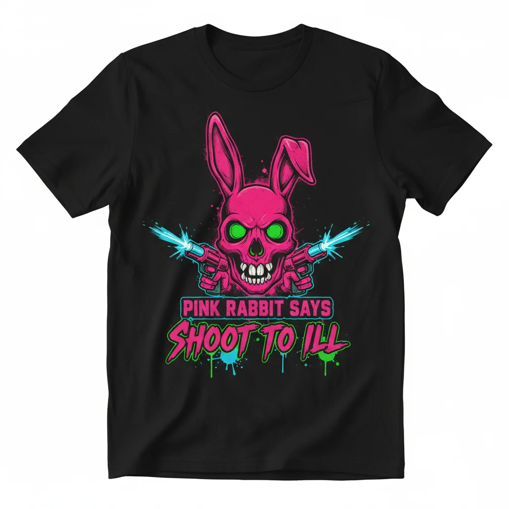 "Shoot To Ill" Rabbit T-Shirt | Premium Anti-Fade & Pre-Shrunk Graphic Tee 1 "Shoot To Ill" Rabbit T-Shirt | Premium Anti-Fade & Pre-Shrunk Graphic Tee