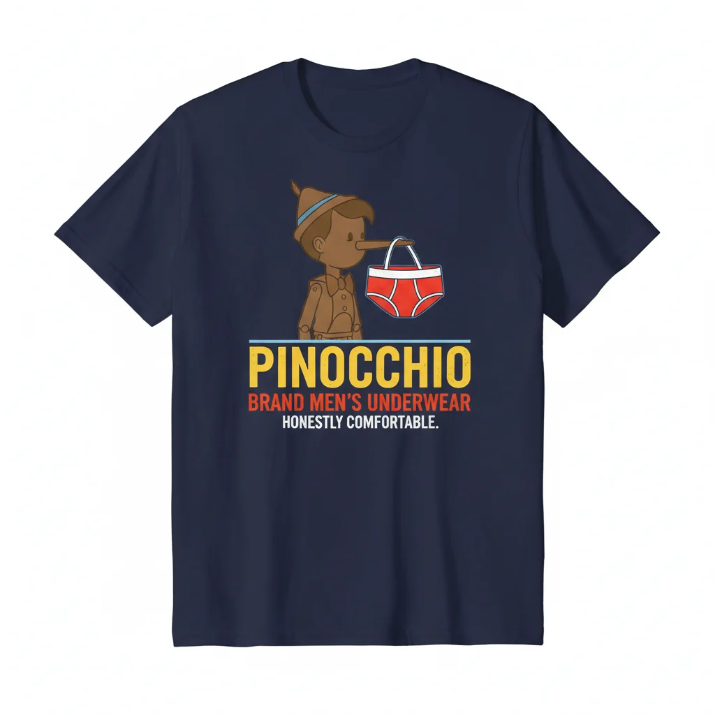 Pinocchio Brand Men's Essential Crewneck T-Shirt – 100% Ring-Spun Cotton Underwear Tee
