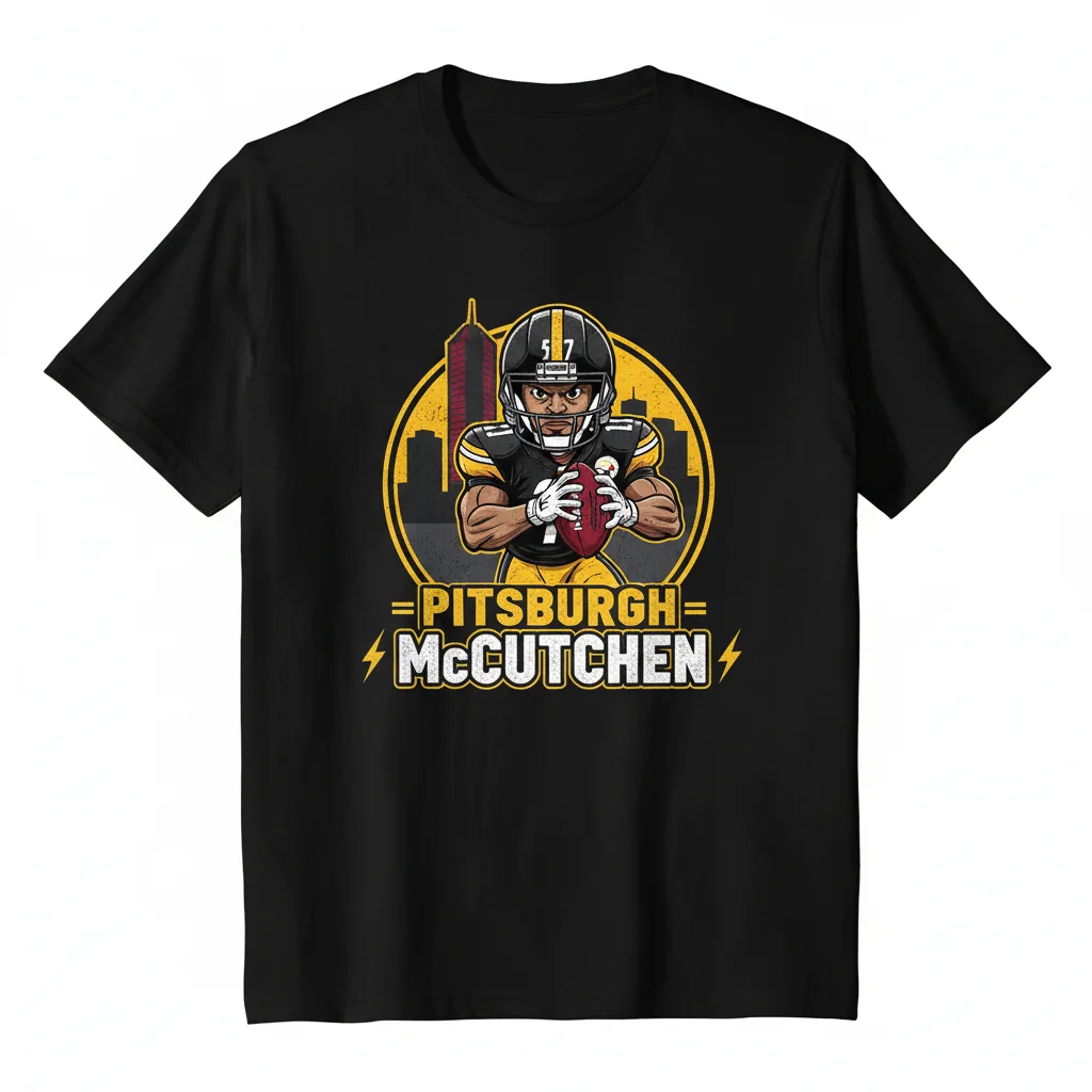 Pittsburgh Steelers Andrew McCutchen Cartoon Tee - Premium Fan Apparel