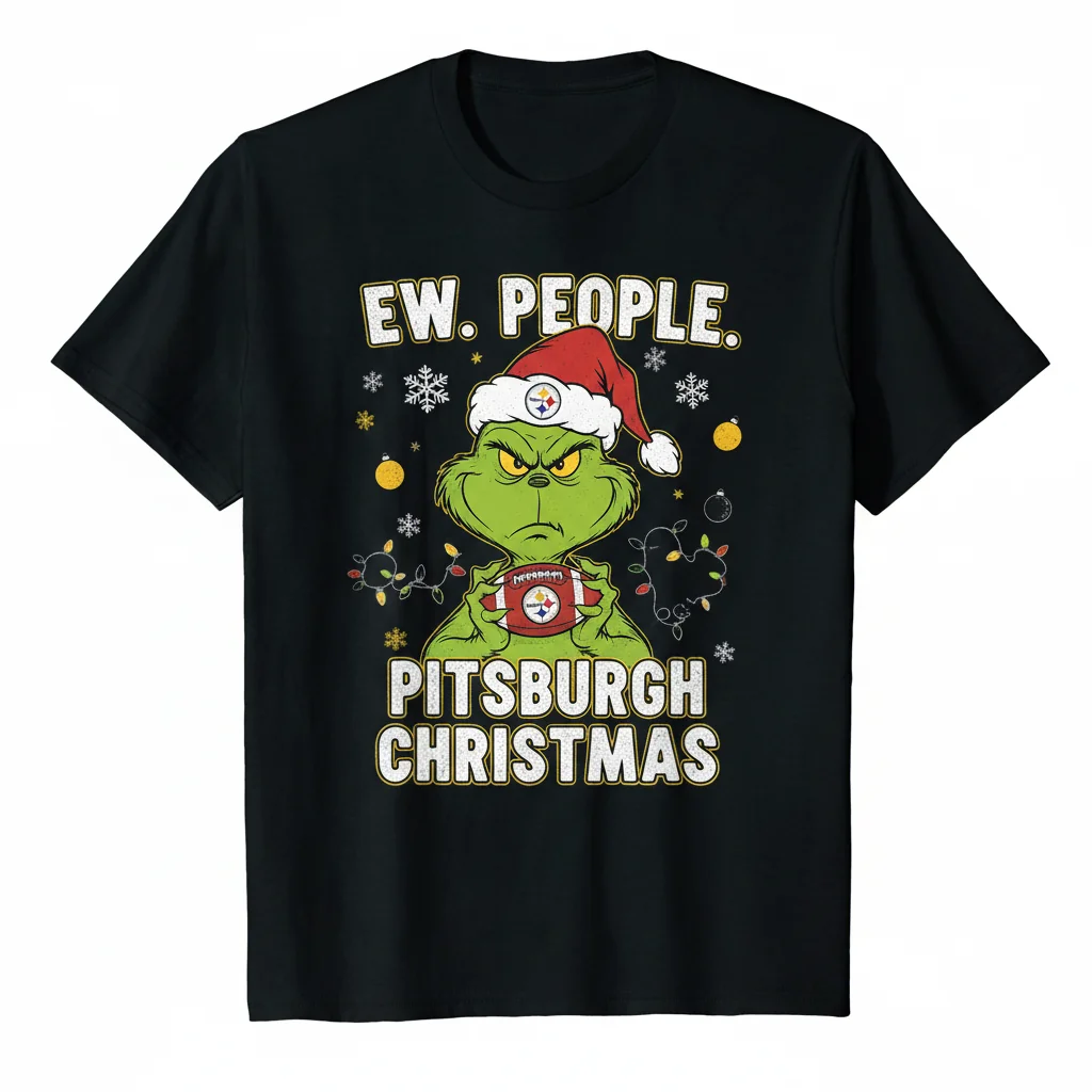 Steelers Grinch Inside Out NFL Christmas Tee